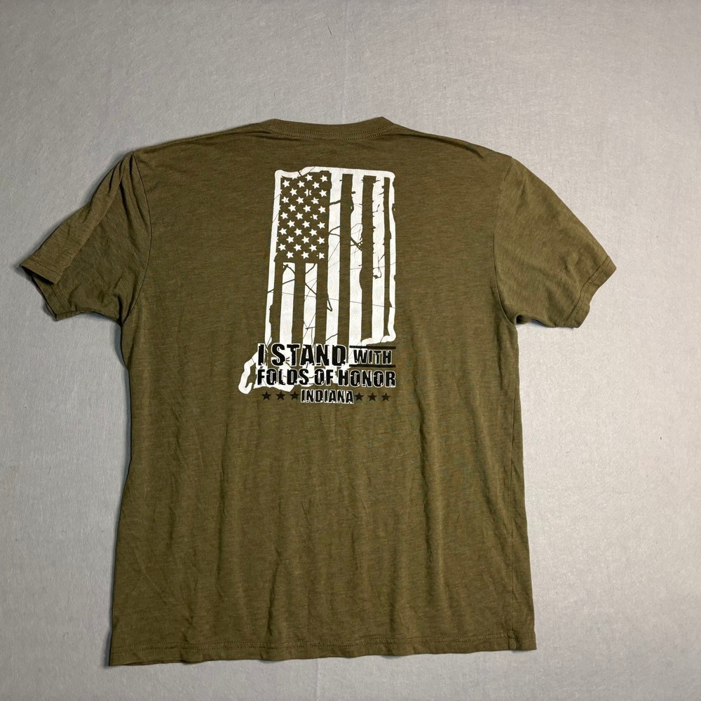 Next Level Folds of Honor Indiana Tri-Blend T-Shirt Men's XL Olive - Picture 12 of 16
